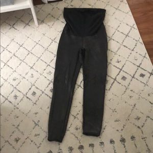 Spanx leather maternity leggings XL